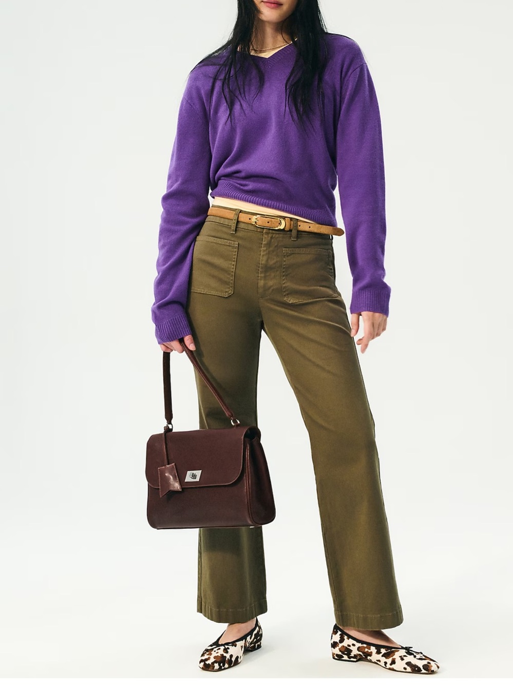 Olive Wide-Leg Utility Pants 25 J Crew Army Green Fatigue Patch Pocket Lizzie